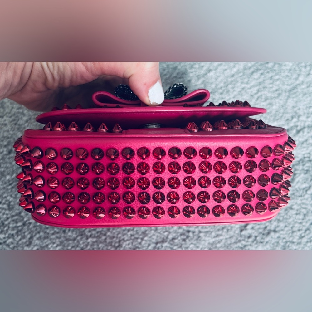 Christian Louboutin Pink Studded Clutch or Crossbody Bag - Picture 5 of 11